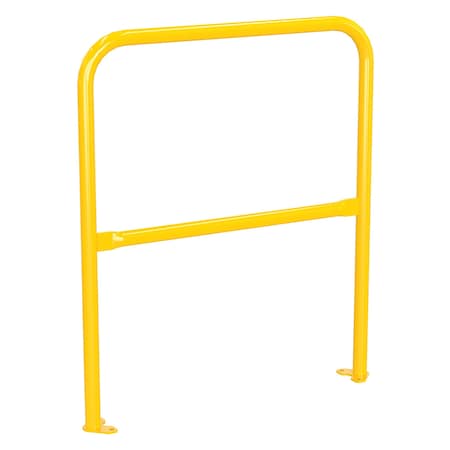 Vestil Steel Pipe Safety Railing with Welded Baseplate 3 Ft. Length Yellow VDKR-3-BP-YL